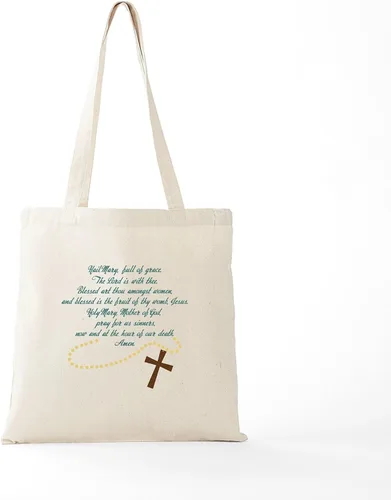 Vista 5 de CafePress Hail Mary Tote Bag Bolsa de lona natural, bolsa de compras reutilizable