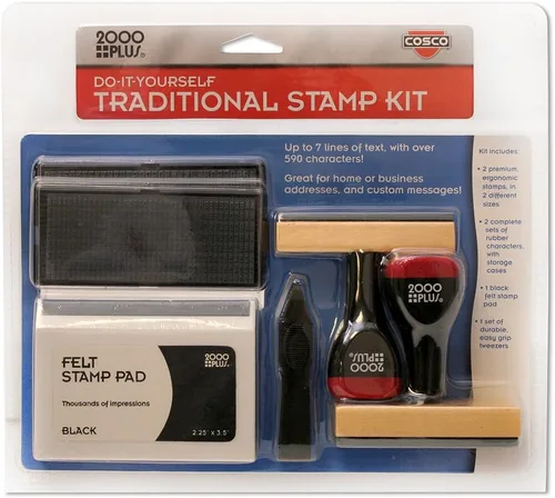 Vista 2 de COSCO 2000PLUS - Kit de sellos personalizados, tinta negra