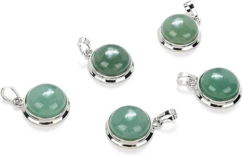 Vista 8 de Adabele Colgante redondo de piedra semipreciosa natural de 0.787 in para mujeres y hombres, aretes, pulsera, collar, llavero, joyería de chakras