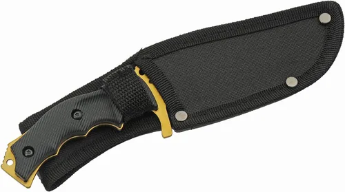 Vista 6 de SZCO Full Tang - Cuchillo de caza de 8.5 pulgadas, cuchillo de campamento con mango ABS, hoja y funda de acero inoxidable, cuchillo de bolsillo