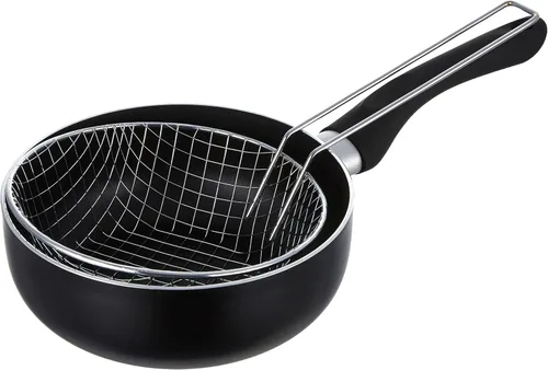 Vista 5 de IBILI Sartén Set Inducta con Cesta 7.1 in, Aluminio, Negro/Plata