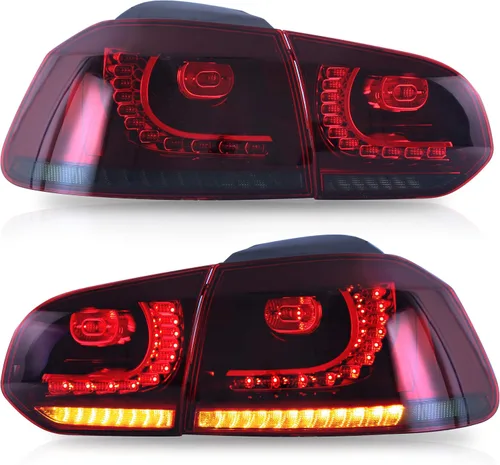 Vista 11 de VLAND Conjunto de luces traseras para Golf 6 2010-2014, lámparas traseras con DRL, luz trasera con luces antiniebla y señal de giro secuencial
