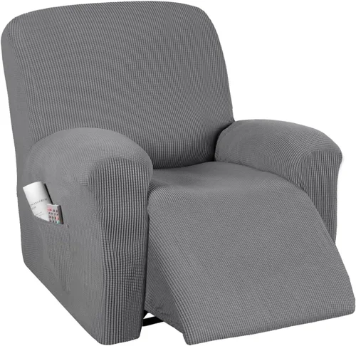 Vista 10 de PrinceDeco Funda para silla reclinable, 1 pieza, funda elástica para silla reclinable, protector de muebles con parte inferior elástica para silla