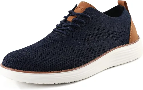 Vista 8 de VILOCY - Tenis de vestir informales para hombre, zapatos oxford cómodos de malla transpirable