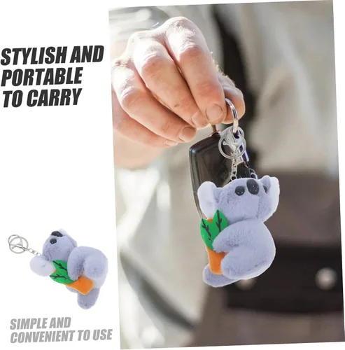 Vista 7 de Vaguelly Lindo llavero de koala de felpa decorativo colgante ligero y llavero para mochilas presente para, Gris