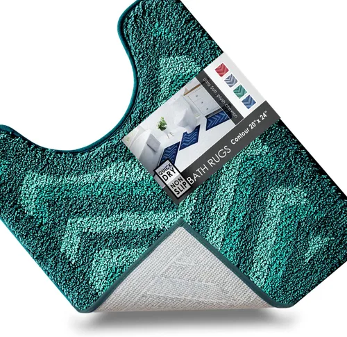 Vista 23 de Clara Clark Alfombras de baño, alfombras de baño ultra suaves y peludas - tapetes de baño para baño, lavable a máquina, base antideslizante de goma