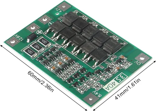 Vista 6 de Tablero de protección del PWB BMS de 3S 12V 40A para el módulo de la célula de batería de litio 18650 Li-ion