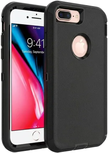 Vista 22 de Funda para iPhone 13 mini, Funda Resistente a Prueba de Golpes y Caídas, Resistente y Rugosa, Negra+Naranja Negro y anaranjado