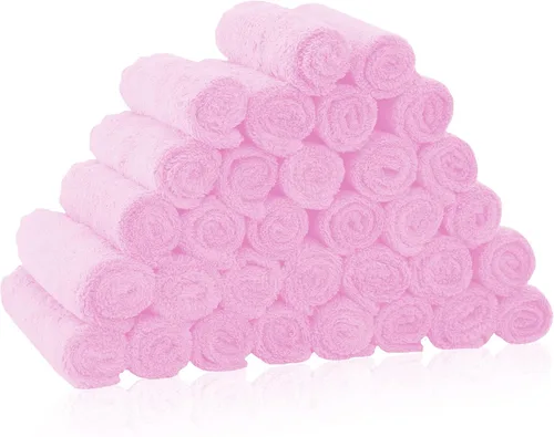 Vista 10 de Paquete de 16 toallitas para bebé - 10x10 pulgadas, vellón de coral - Paños de lavado extra absorbentes y suaves para recién nacidos, bebés y niños