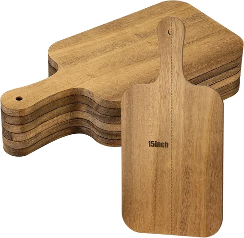 Vista 14 de Lounsweer Tabla de cortar gruesa de 6 piezas, tablero de madera a granel para cortar servir embutidos material para grabado láser, día de la madre