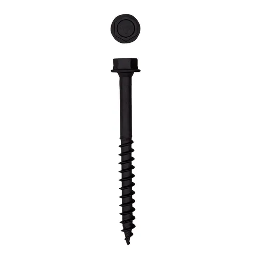Vista 15 de Tornillos de retraso de madera estructural con cabeza hexagonal exterior de 1/2 "x 5" Powerlags Hex (25 EA)