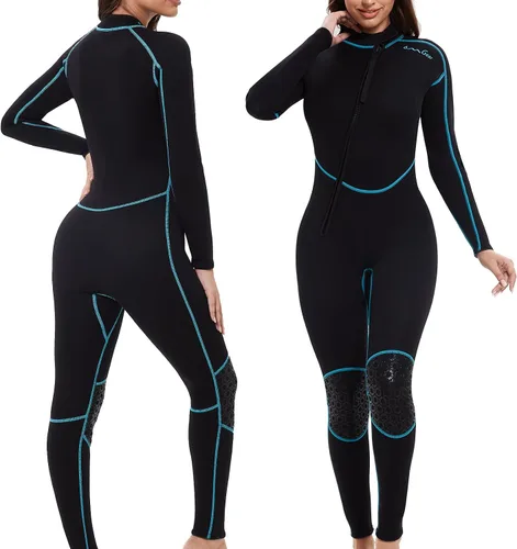 Vista 10 de Traje de neopreno OMGear para buceo de 2 mm y 3 mm para hombres y mujeres, traje de neopreno térmico de cuerpo corto/completo para adultos, traje
