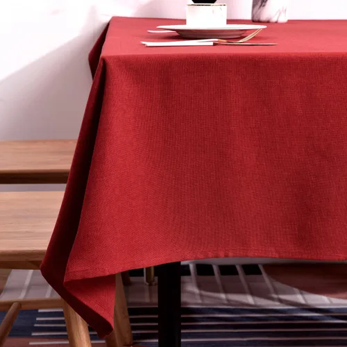 Vista 8 de BALCONY & FALCON Mantel Rectangular de Lino Sintético Impermeable Lavable Limpiable Cubierta de Mesa para Decoración de Mesa de Cocina Comedor