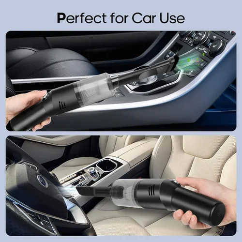 Vista 7 de Auloea Mini aspiradora portátil para coche, alta potencia inalámbrica (14.11 oz) Aspirador recargable de mano para escritorio V06