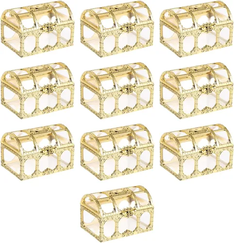 Vista 9 de Amosfun 10 cajas de dulces pequeñas mini cofre del tesoro vintage, cajas de recuerdos de boda, aniversario, cumpleaños, fiesta, suministros de 1.97