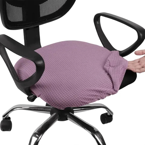 Vista 31 de Melaluxe - Funda elástica de jacquard para silla de oficina, funda extraíble y lavable para silla de escritorio, cubierta giratoria para asiento