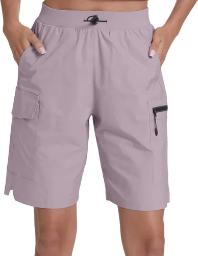 Vista 13 de Pantalones cortos de senderismo para mujer, de secado rápido, ligeros, para viajes, atletismo