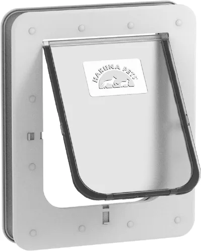 Vista 12 de Hakuna Pets Puerta súper resistente para mascotas, gatos y perros con panel de bloqueo de 2 vías para pantallas, puertas, paredes y vidrio de hasta