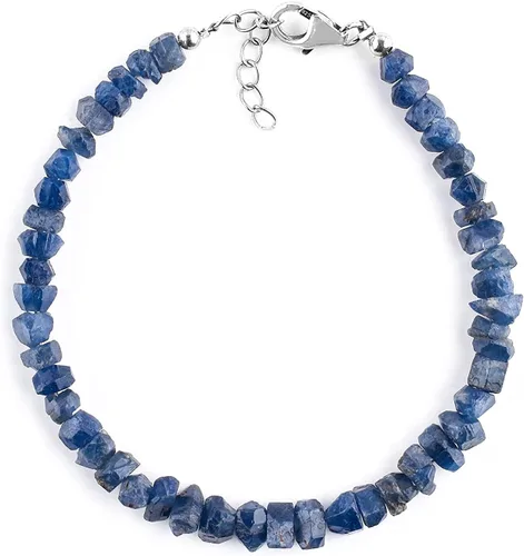 Vista 2 de Pulseras delicadas de piedras preciosas naturales crudas para mujer, cristales de piedra natal y piedras curativas, chapado en rodio de plata de ley