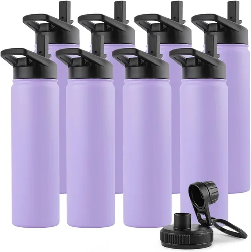 Vista 7 de DOMICARE Botella de agua para niños de 16 onzas para la escuela, de acero inoxidable, con aislamiento al vacío de doble pared, botella de agua