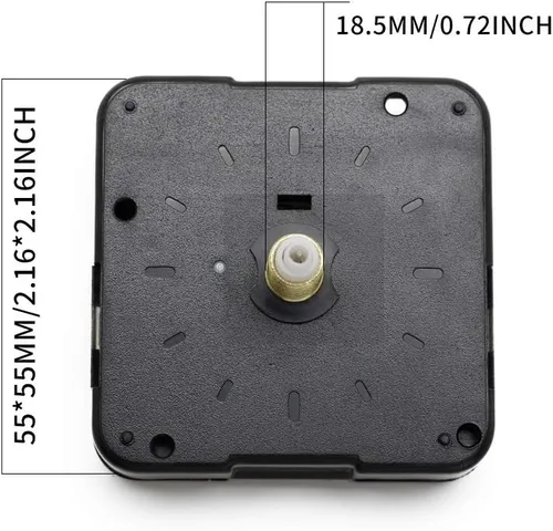 Vista 2 de 0.72inch Long Shaft Quartz Clock Movement Wall Clock Kit de reparación (negro)