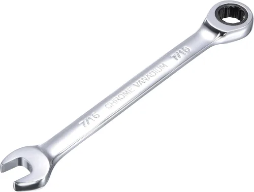 Vista 16 de uxcell Llave combinada de carraca de 1 pulgada SAE de 72 dientes y 12 puntos, llave de caja abierta de trinquete, herramientas Cr-V