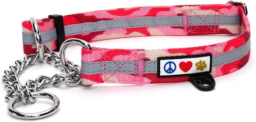 Vista 34 de Pawtitas Collar de perro Martingala personalizado reflectante reflectante bordado nombre personalizado número de teléfono ajustable para cachorros