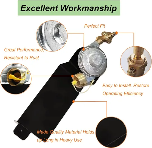 Vista 3 de 64865 Regulador de válvula de parrilla de gas compatible con Weber Q2000 Q2200 Series 53060001, 54060001, 54060301, 396002, 566001, 566002, parrilla