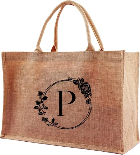 Vista 7 de A-Z - Bolsas grandes con iniciales con monograma para mujeres, regalos de agradecimiento para profesores, madres para el día de la madre