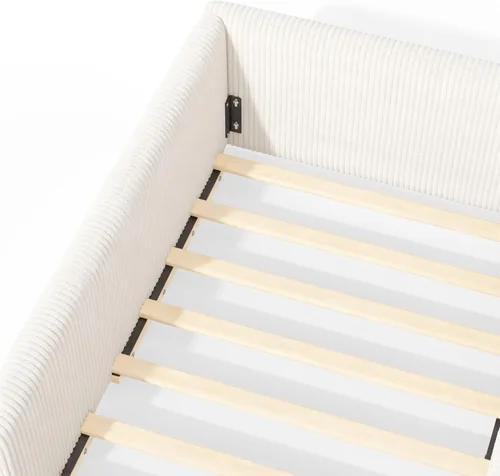 Vista 9 de Bellemave Twin Size Corduroy Upholstered Montessori Floor Bed Frame,Beige