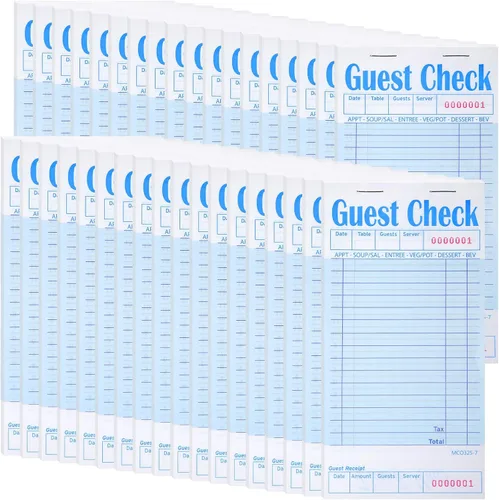 Vista 2 de Nuanchu - Paquete de 100 cheques de invitados para servidores a granel Azul