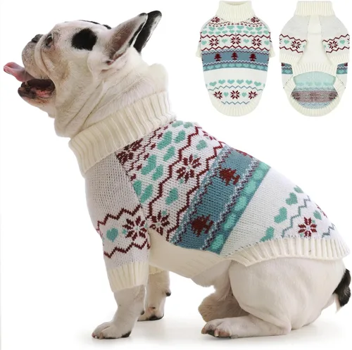 Vista 41 de IECOii Suéter de perro salchicha de cuello alto para perros pequeños, medianos y hembras, elástico y transpirable, abrigo de punto cálido, para Negro