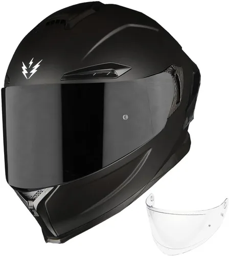 Vista 8 de 1Storm Casco Integral para Motocicleta DOT para Adultos, Motocicleta de Calle, Doble Visera, Protector Solar Interior con un Escudo Transparente Un