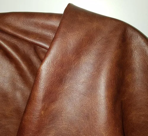 Vista 5 de NAT LEATHERS Brown Cognac Weekender 8 pulgadas x 10 pulgadas corte pieza de dos tonos suave tapicería chap cuero genuino piel piel piel 8 "x 10
