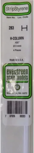 Vista 3 de Evergreen Modelos a escala H-Column .100 4 EVG283 Suministros de construcción de plástico