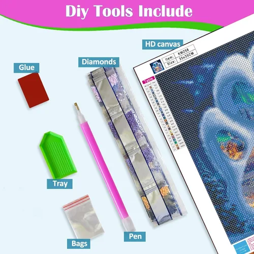 Vista 6 de Mosaflare Kits de pintura de diamantes 5D para adultos, arte de diamantes de gato en flor de cerezo para principiantes, pintura de taladro redondo