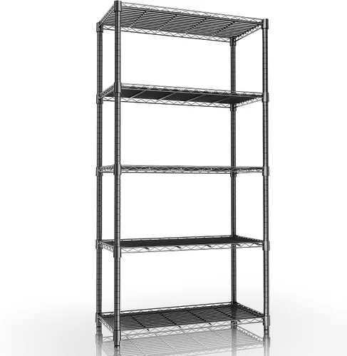 Vista 25 de Xcity Estantes de almacenamiento, estantería de metal resistente de 1 nivel, estante de alambre de acero ajustable de 350 libras para comerciales