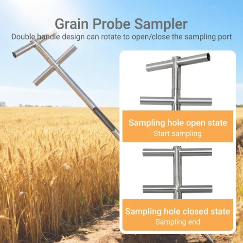 Vista 4 de Sonda de muestreo de grano de polvo, sonda de grano para polvos y semillas, muestreador de acero inoxidable, muestra de ladrón de granos, sonda