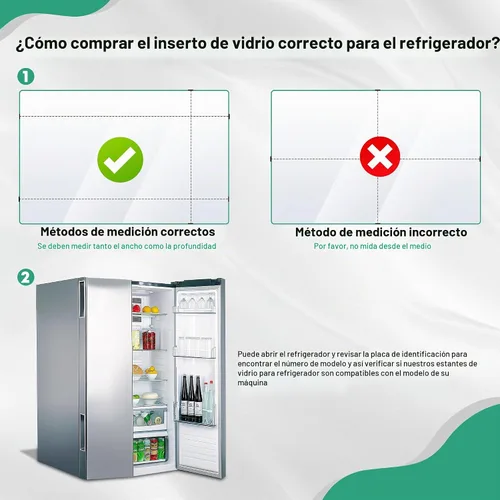 Vista 3 de Repuesto de estante de vidrio para refrigerador, 240350608 AP2115928, compatible con Fri-gidaire Ken-more Cro-sley - 24 x 15.5 x 1/8 pulgadas