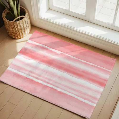 Vista 32 de 2x3 Area Rugs, Blue Stripes Non Slip Area Rugs for Living Room, Bedroom, Barhroom, Entryway, Watercolor Retro Ombre Abstract Tie Dye Art Soft