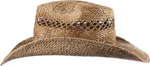 Vista 2 de MIX BROWN Sombreros de vaquero de paja, sombrero de vaquero occidental, sombrero de ranchero para hombres y mujeres, exquisita banda de decoración