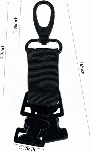 Vista 2 de KUNN Correa de guante de bombero, clips de soporte de guante de seguridad para el trabajo con clip de cocodrilo Negro