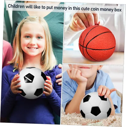 Vista 2 de Mini Baloncesto 2 piezas Mini juguetes de baloncesto para niños, mini juguetes para niñas, alcancía para niños, alcancía de fútbol para niños, caja