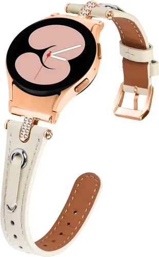 Vista 2 de DEALELE Correas compatibles con Samsung Galaxy Watch 6/6 Classic / 5/5 Pro / 4/4 Classic/Galaxy 3 1.614 in / Active 2, correa de repuesto de cuero