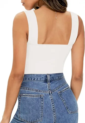 Vista 3 de MANGOPOP Overol sin mangas con cuello cuadrado para mujer