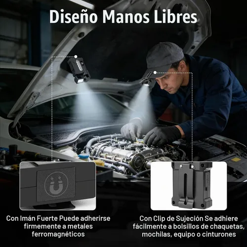 Vista 5 de Linterna EDC recargable de 500 lúmenes con cabezal de lámpara