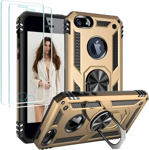 Vista 144 de Jeylly Funda para iPhone SE/Funda para iPhone 5S, Exterior de Plástico Duro que Absorbe Golpes + Interior de Silicona de Goma Defensor contra