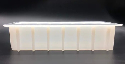Vista 4 de Mose Cafolo Molde de silicona para jabón de pan, 10 pulgadas, rectángulo, blanco, herramienta para hacer remolinos hechos a mano
