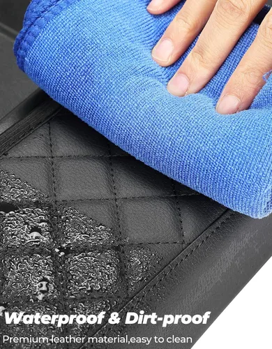 Vista 16 de ISSYAUTO Funda de consola central compatible con Silverado Sierra Jump Seat 2019-2024 Funda de cuero para reposabrazos