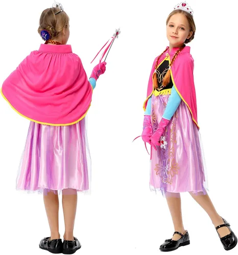 Vista 4 de Princess Costumes for Toddler Girls Snow Party Halloween Dress Up for Little Girls Age 2-7 Years